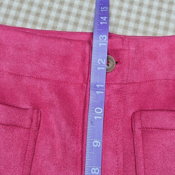 Bagatelle Funky Boho Pink Peacock Velour Wide Leg Cropped Zip Front Pants - Picture 7 of 13